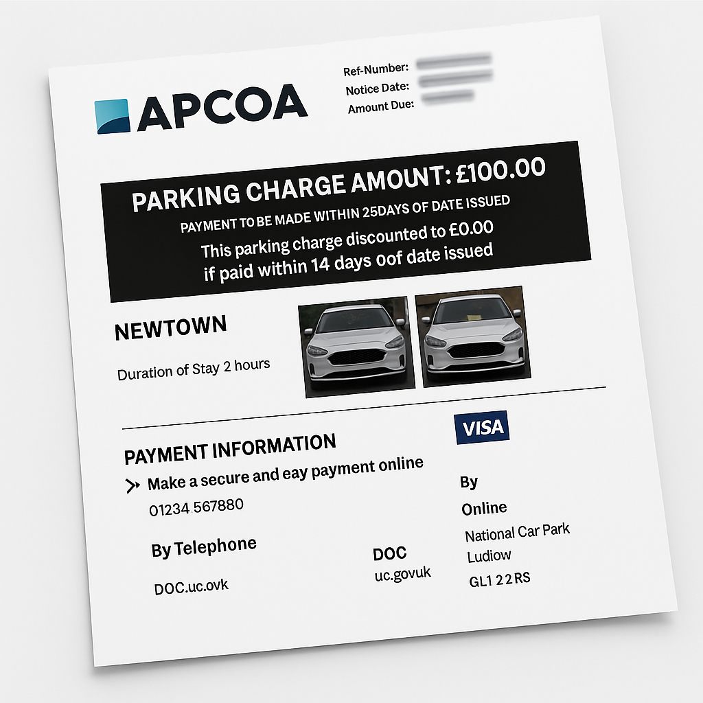 Sample APCOA Parking Fine